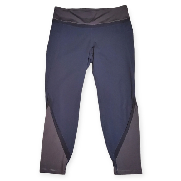 TANGERINE | Women's navy-blue capri athletic-wear leggings. - Picture 2 of 9